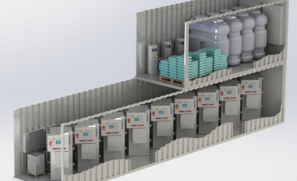 Sala de calderas móvil PS3 TANDEM 40 20 X2. Generadores de vapor industrial Giconmes