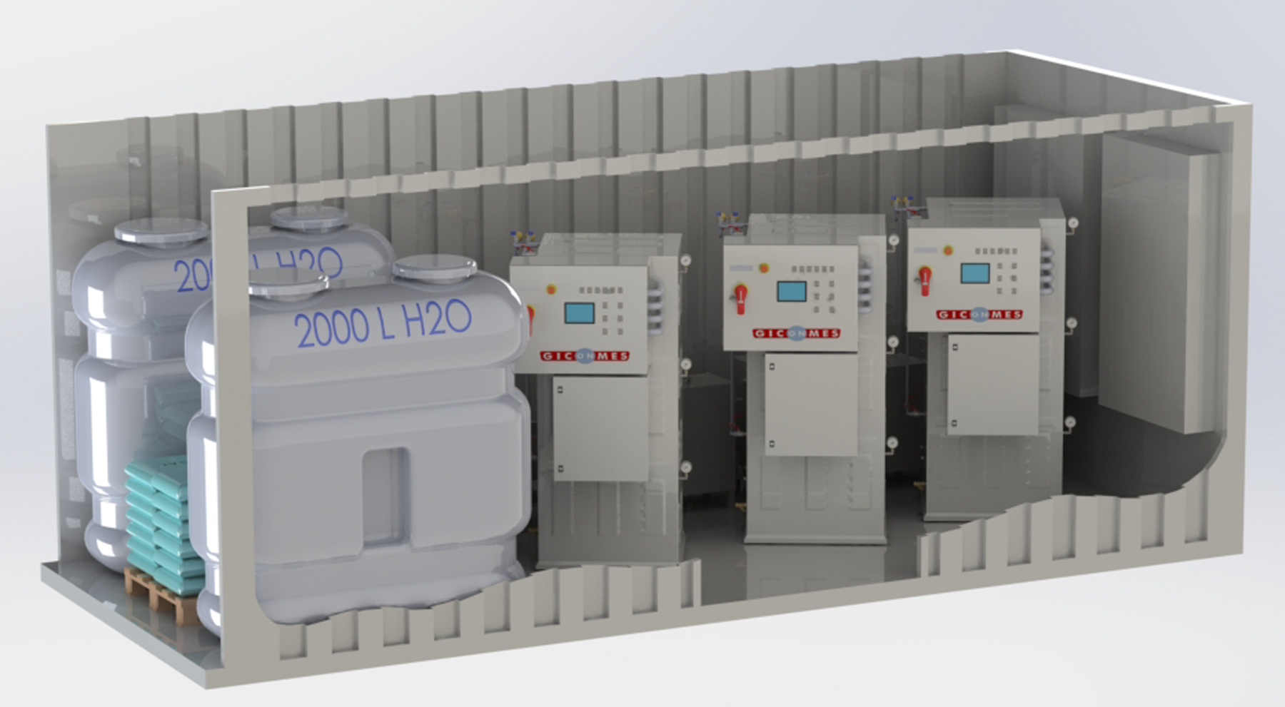 Sala de calderas móvil PS1 cjto 20 piesX2. Generadores de vapor industrial Giconmes