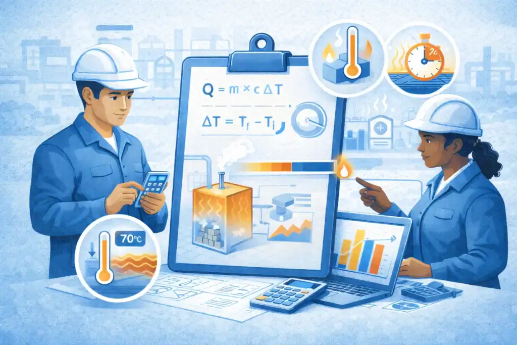 Calcular potencia en calefacción industrial
