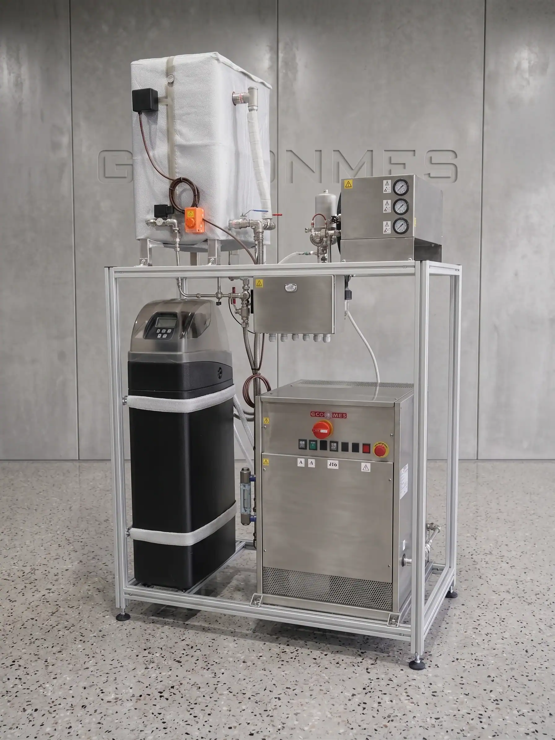 Skid de vapor sobrecalentado en inox para una envasadora